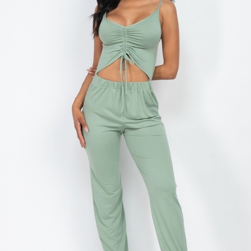 Cutout 1 piece Spaghetti strap outfit